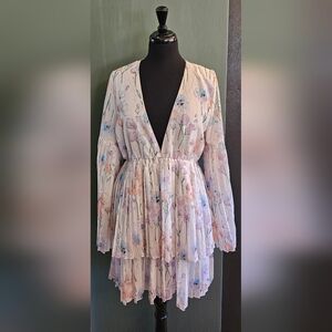 Floral V-Neck Long Sleeve Dress